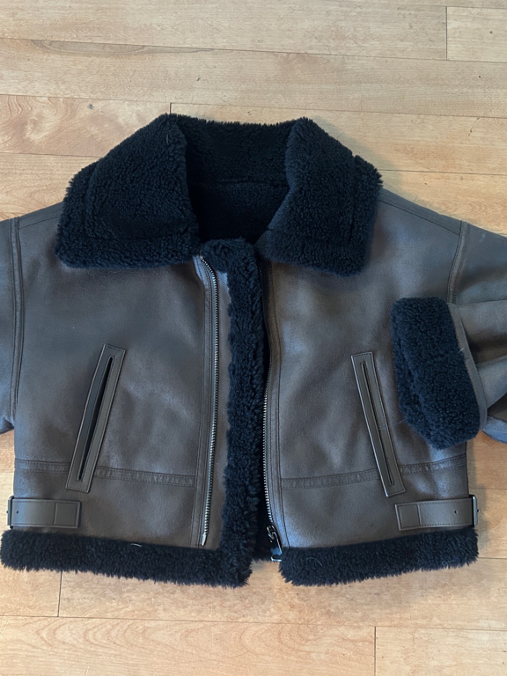 Mango chocolate Brown Faux Shearling Jacket